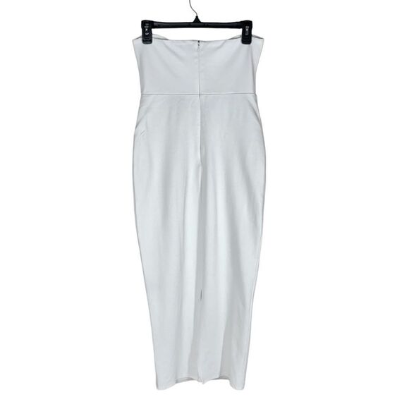 Michael Costello x REVOLVE Erin Midi Dress in White Strapless Cutout Jersey M - Picture 4 of 14